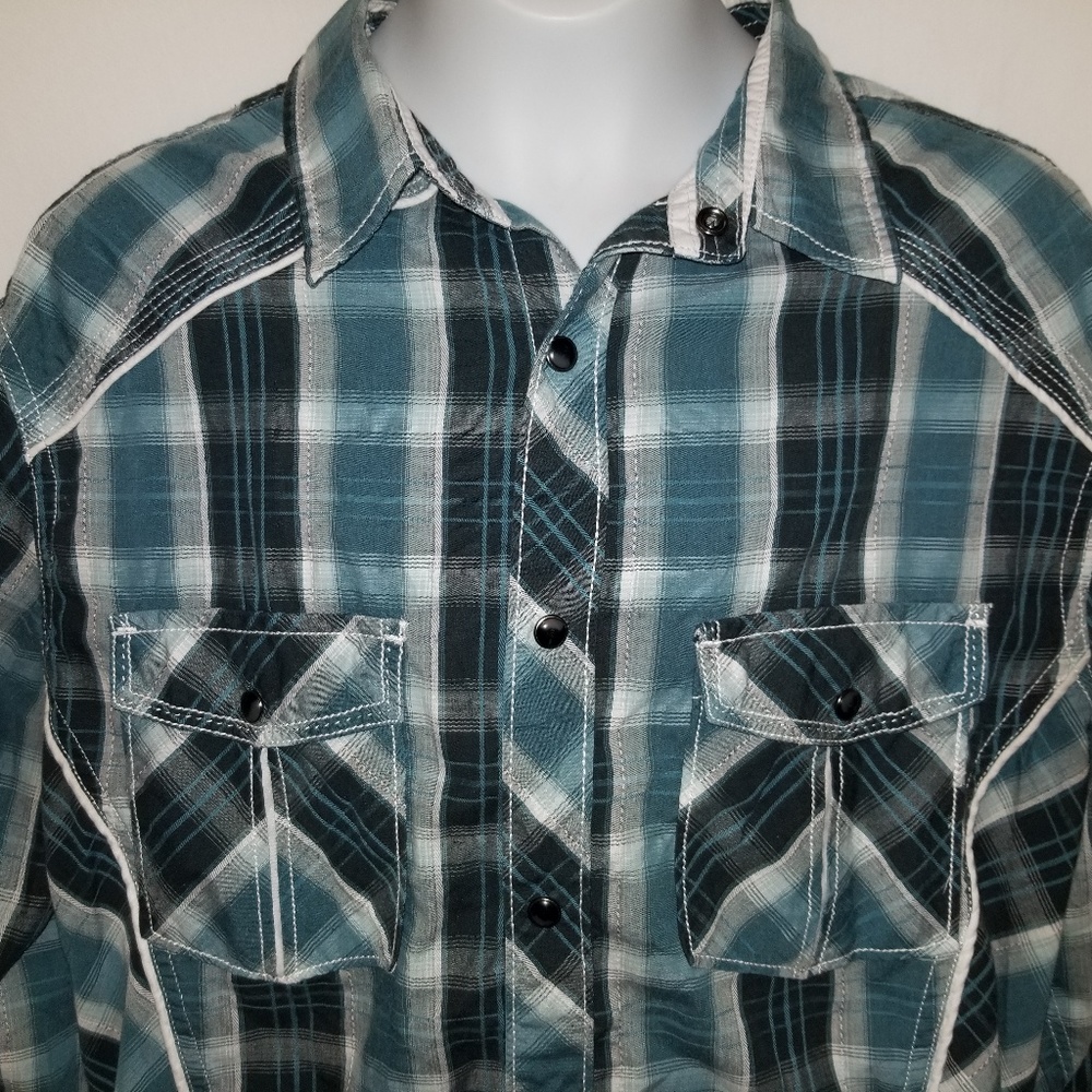 Western Medium Shirt Cowboy Pearl Snap